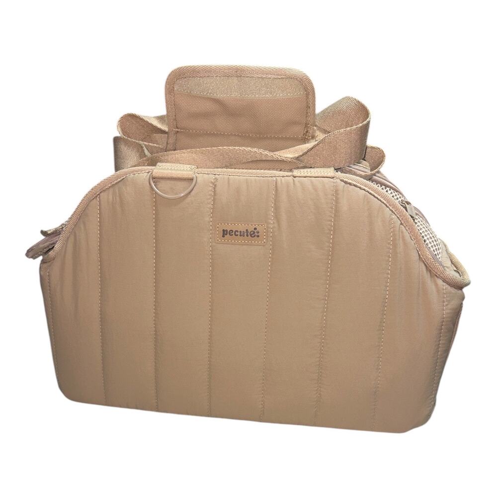 Pecute Non-Collapsible Soft Pet Carrier Purse Bag in Khaki - Picture 3 of 5